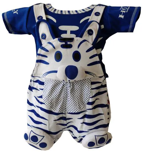 Fly Step Fashionable Dungaree Tiger Blue 6-9 Month