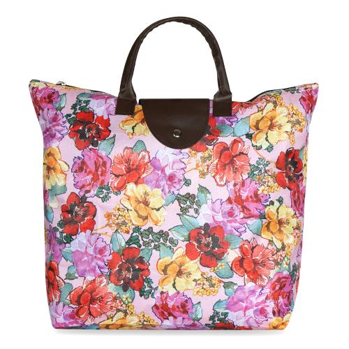 NFI essentials Small Fold Up Shopping Bag Foldable Shopping Handbag Travel Bag Women Shoulder Bag