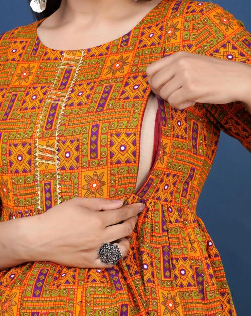 Felisia Women's Maternity Feeding Kurtis With Zipper