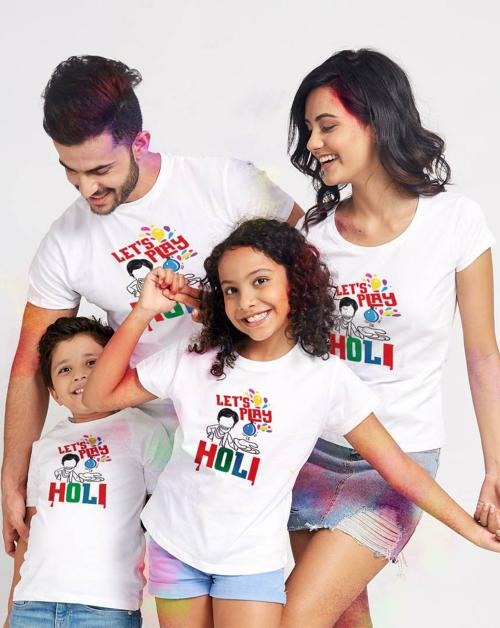 Bonorganik Lets Play Holi Family Tshirt