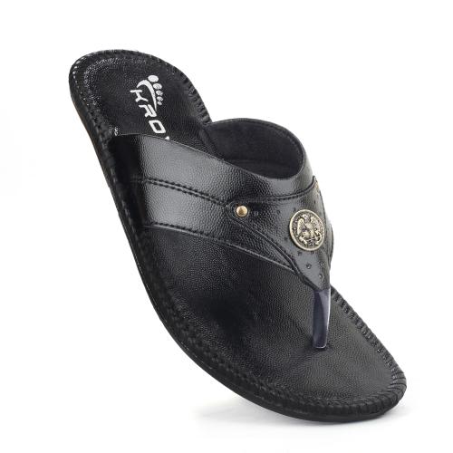 Kroxx Comfortable Slippers For Men (Black)