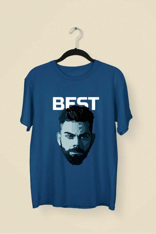 Prabhashini Virat Kohli 100% Cotton Premium Unisex Tshirt (Navy)