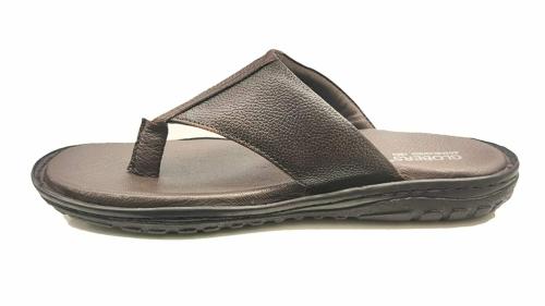 CALIVER Genuine Leather & Copper Colored Slippers & Flip Flops for Men (Copper Color)