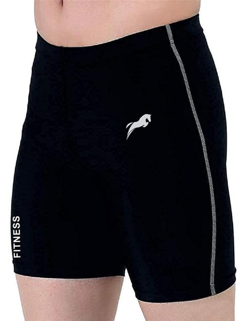 JUST RIDER Swimming Shorts Trunk for Men & Women(Lycra)-Black