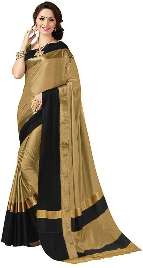 SAADHVI Beige Casual Wear Art Silk saree saree / saree for women / sarees / sarees latest / sari