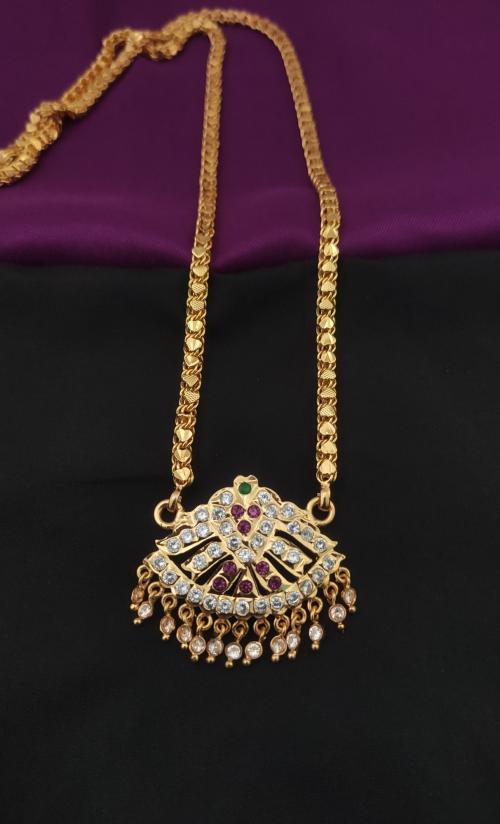 Buy Hanaa Gold Women, Girls Brass Handmade South Indian Impon Pendant Necklace Chain Jewellery