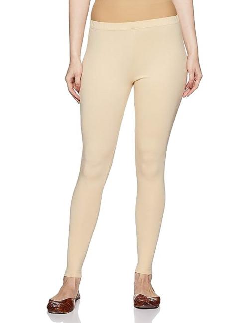Softline Cream Solid 100% Cotton Leggings