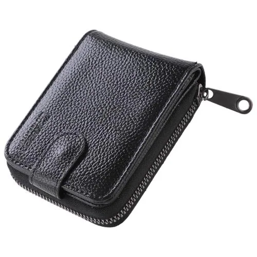 Kuber Industries Black Leather Card Holder Wallet For Men Women