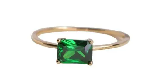 Feel Touch Mart Emerald Gold Ring Natural Panna Ring For Women 5.5 Ratti Stone Pure Green Emerald Stone Original Certified Ring Gold Precious Emerald Panna Stone Gold Ring Ladies