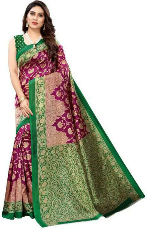 SAADHVI Purple Casual Wear Art Silk saree saree / saree for women / sarees / sarees latest / sari