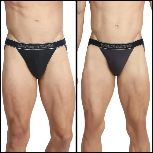 Chromozome Men MULTI 3 Solid 100% Cotton Pack of 2 Briefs