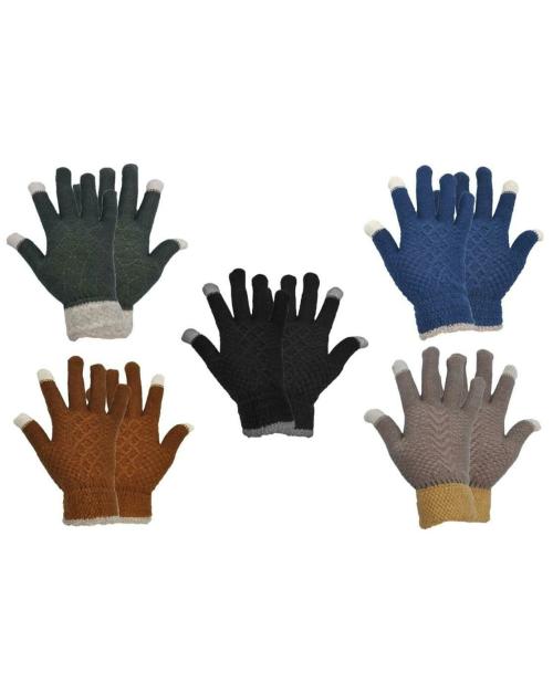 B & B BUTTONS & BOWS Touch Gloves/Woolen Unisex Touchscreen Hand Gloves for Winter/Touchscreen Compatible/Warm & Soft - Assorted - Combo (Pack of 05, Assorted-B)