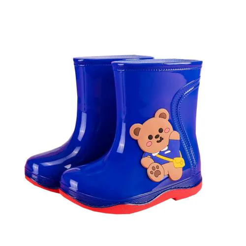 INFISPACE Boy's & Girl's Waterproof Anti-Skid Cartoon Blue Rain Boots | Safety Rainy Shoes for Kids