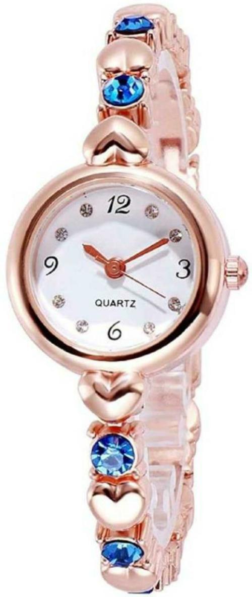 HRV White Dial Rose Gold Strap Analog Watch For Women
