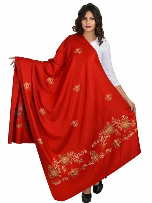 BAISA Women Red Embroidery Wool Shawls