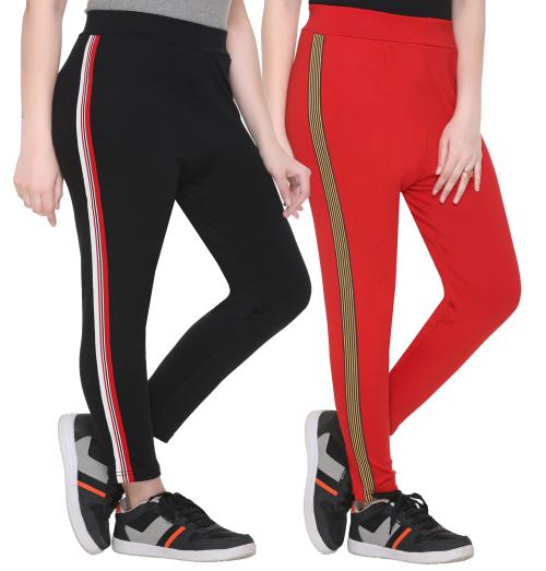 Shaun Womens Multi Color Cotton Pack Of 2 Track Pants (10Xl)