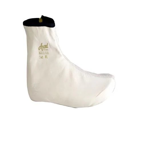Azad Genuine Leather Winter Unisex Socks Zipper Halaal Leather Sportswear Athletic Moisturizing Socks White-7