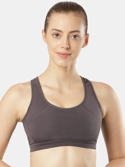 jockey Women Padded Wire-free Grey Sports Bra
