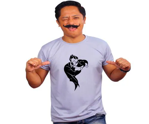 Mooch Wale Joker And Harley Quinn Kiss Grey Quick-Dri T-shirt For Men - Grey, S