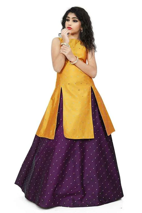 FELIZ THE DESIGNER STUDIO Girls Yellow Modern Indo Western Dress