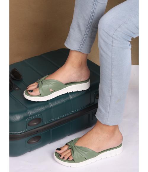 Colo Olive Flat Sandals