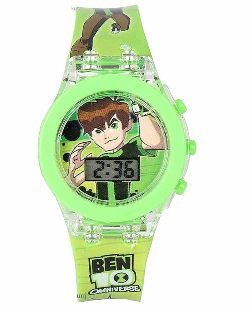 MVS LED Digital Glowing Watch For Kids With Light-Ben10