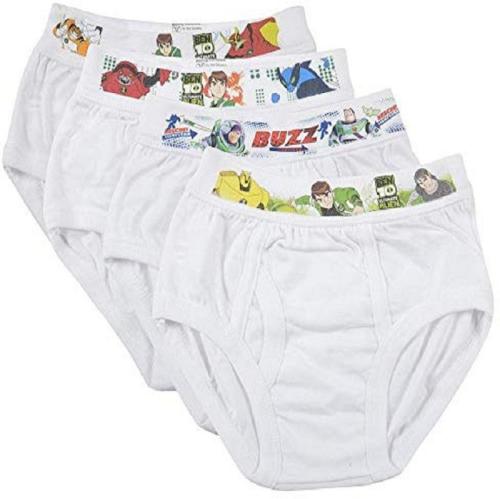 Boys Solid Pure Cotton Briefs_White_11 - 12 Years_Pack of 4