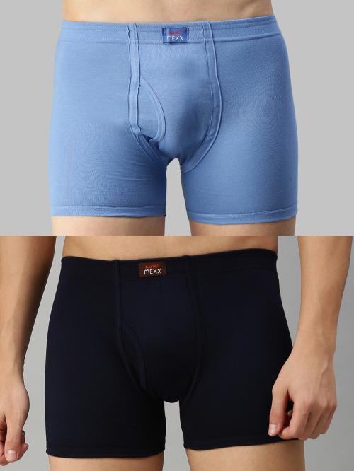 Lux Cozi Mexx Men's Multicolour Solid Cotton Pack of 2 Drawers