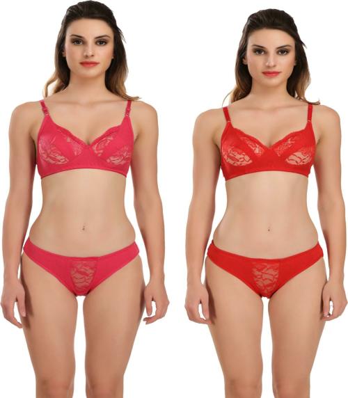 Tace Women Multicolor Solid Hosiery Pack of 2 Lingerie Sets