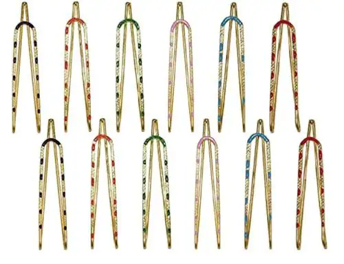 VAMA Colourful Fancy Saree Pin Set for Pallu Plates Draping Sari Pony safety pins Brooch for Women