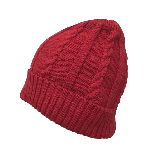 Gajraj Unisex Red Woolen Skull Cap with Fur Lining