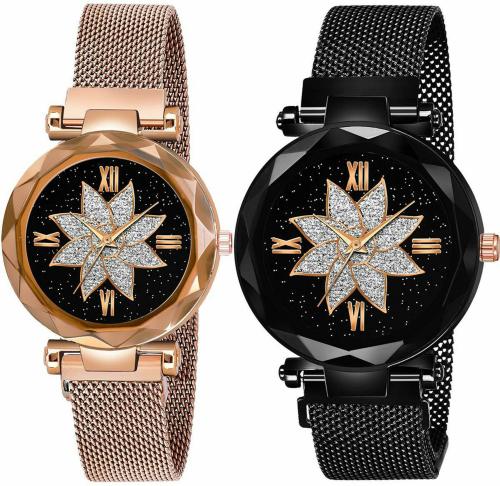 DAINTY Black Dial Multi-color Strap Analog Watch For Women