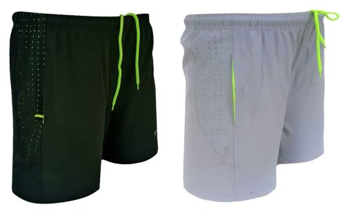 Buttons & Bows Sporty Quick Dry Men Shorts/Knickers Laser Cut Design with 02 Zip Pocket,Sports Shorts,Running Shorts,Shorts for Men,Shorts for Boys,Gym Shorts-02 Piece,Grey-Olive