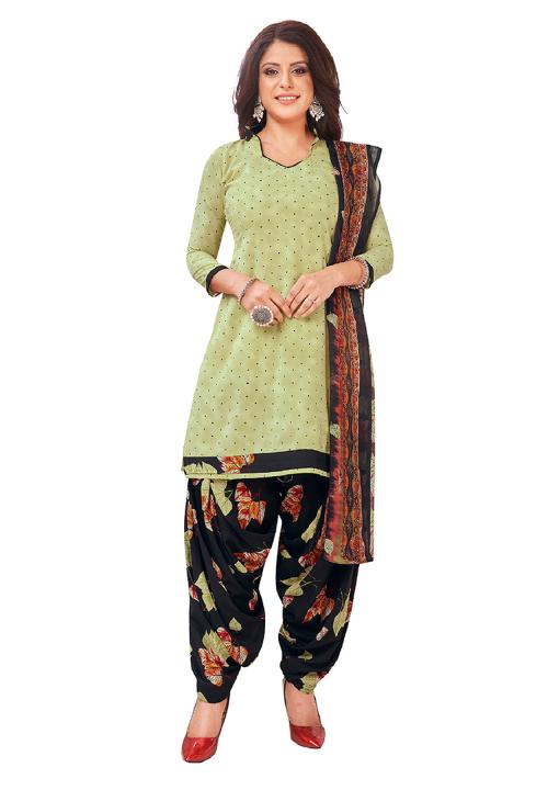Buy Ishin Synthetic Blue & Green Party Wear Wedding Wear Casual Wear  Bollywood New Collection Latest Design Trendy Printed Unstitched Salwar  Suit Dress Material (Anarkali/Patiyala) With Dupatta Online at Low Prices in