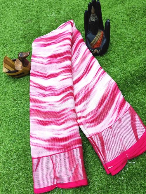 VARNI FABRICS: A Lady's First Love Stylish Red Colour Chiffon Printed Sarees with Chiffon Blouse