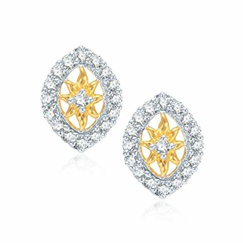 VSHINE FASHION JEWELLERY Gold Plated Cubic Zirconia , Copper Studded Earring Set