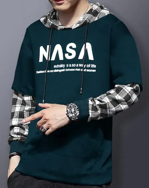 EYEBOGLER Hoodied Tshirts for Men | T Shirt For Men | Men T Shirt | Men Tshirt | Tshirt for Men | T Shirts | Tshirts | Oversized Tshirt | Men Tshirt | Men's Polo Neck Regular Fit Half Sleeves Colorblocked T-Shirt | Printed Tshirt