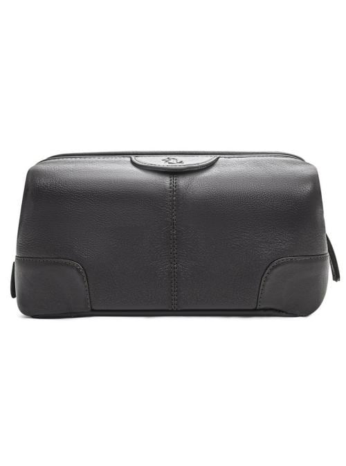 Kara Multipurpose Obama Portable Toiletry Kit Genuine Leather Unisex Pouch for Travelling Shaving Kit or Makeup Cosmetic Kit Organizer