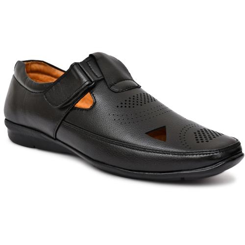 Amble Ethnic Wear Sandals for men (Black)