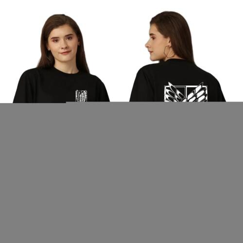 Anime t Shirt for Men and Women Oversized Attack On Titans T-Shirts Round Neck Tshirt Black Half Sleeves Pure Cotton