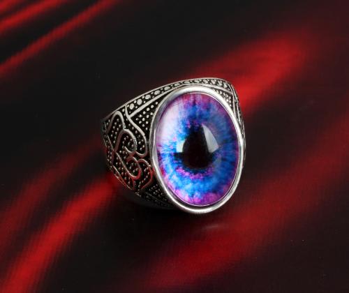 Waama Jewels Oval Shape Eye Design Silver Ring for Men & Boys