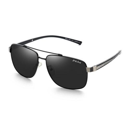Buy Grey Jack Uv400 Protected Polarized Rectangular Oversize Sunglasses
