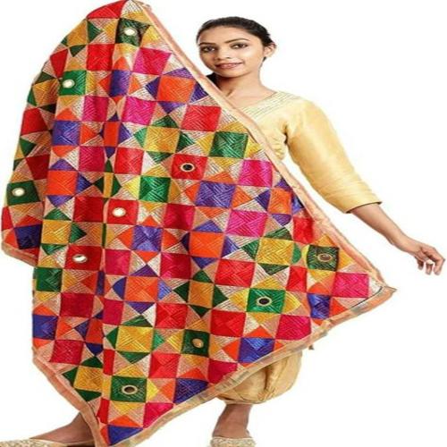 AMRIT TRADING COMPANY Chiffon Embellished Multicolor Women Dupatta 2.5 Mtrs