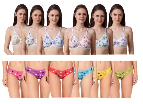 FLANKER Women Lingerie Set| Bra Panty Set| Women Undergarments| ( Pack of 12)-RSE-JUH