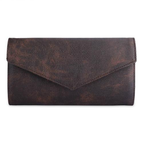 The Clownfish Riddhi Maroon Pvc Wallet Clutch For Women