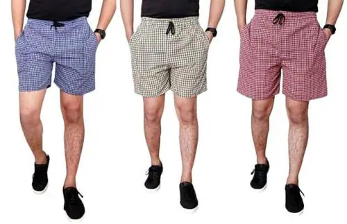 Awala Fashion Cotton Comfortable & Breathable Checkered Regular Shorts/Boxer for Men (Pack of 3)