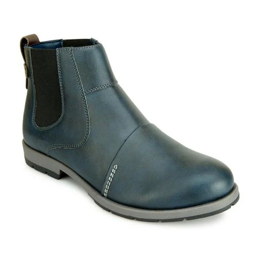 ID Men's Blue Slip-on Chelsea Boots