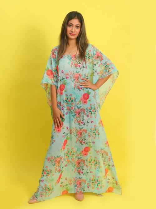 Rajoria Instyle Women's Georgette Digital Print Kaftan/Beach Coverup/Bikini Coverup/Kaftan Coverup/Body Coverup Top/Drees/Colorfull REK-5-L|DRESS|WOMEN DRESS|KAFTAN|KAAFTAN|BEACH WEAR|WOMEN WEAR|KURTI|TOPS|TOP|PARTY WEAR|WOMEN WESTERN DRESS
