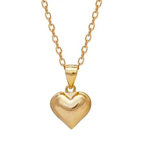 Giva Sterling Silver 18K Gold Plated Classic Heart Pendant With Link Chain For Women