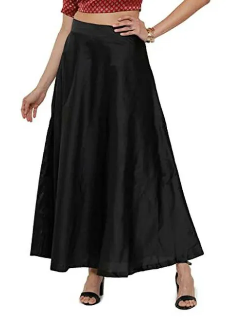 Buy De Moza Women Black Solid Polyester Skirt - XXL Online at Best ...